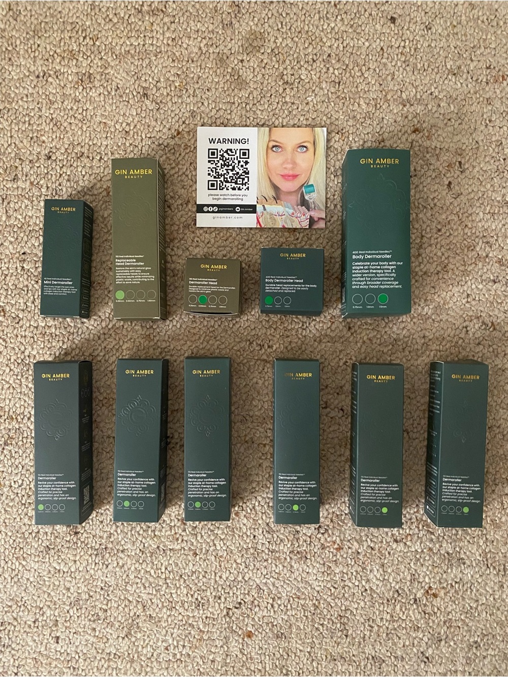 Gin Amber Face and Body Dermaroller Skincare Set